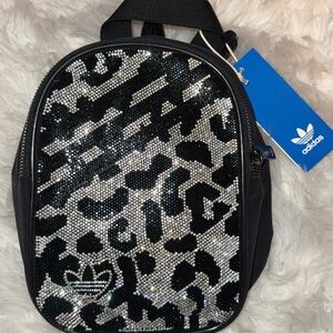adidas Black and Silver Mini Backpack